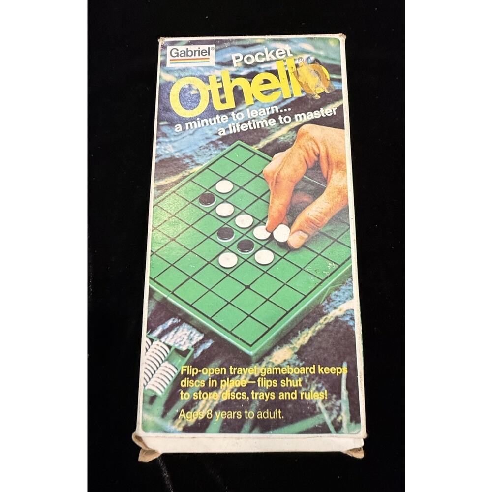 Vintage 1977 GABRIEL Pocket Othello Board Game - 100% COMPLETE - Nice!